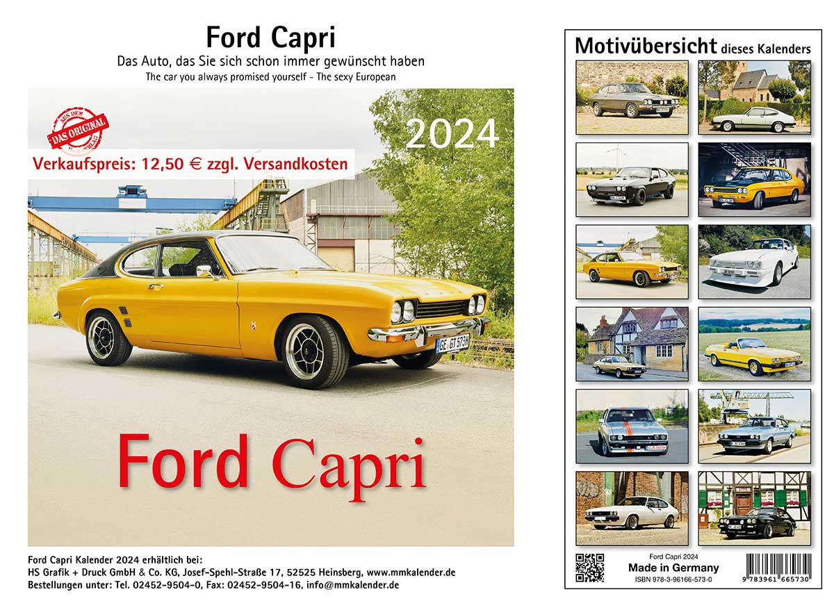 Ford Capri 2024 Kalender Capri Club Deutschland e.V.