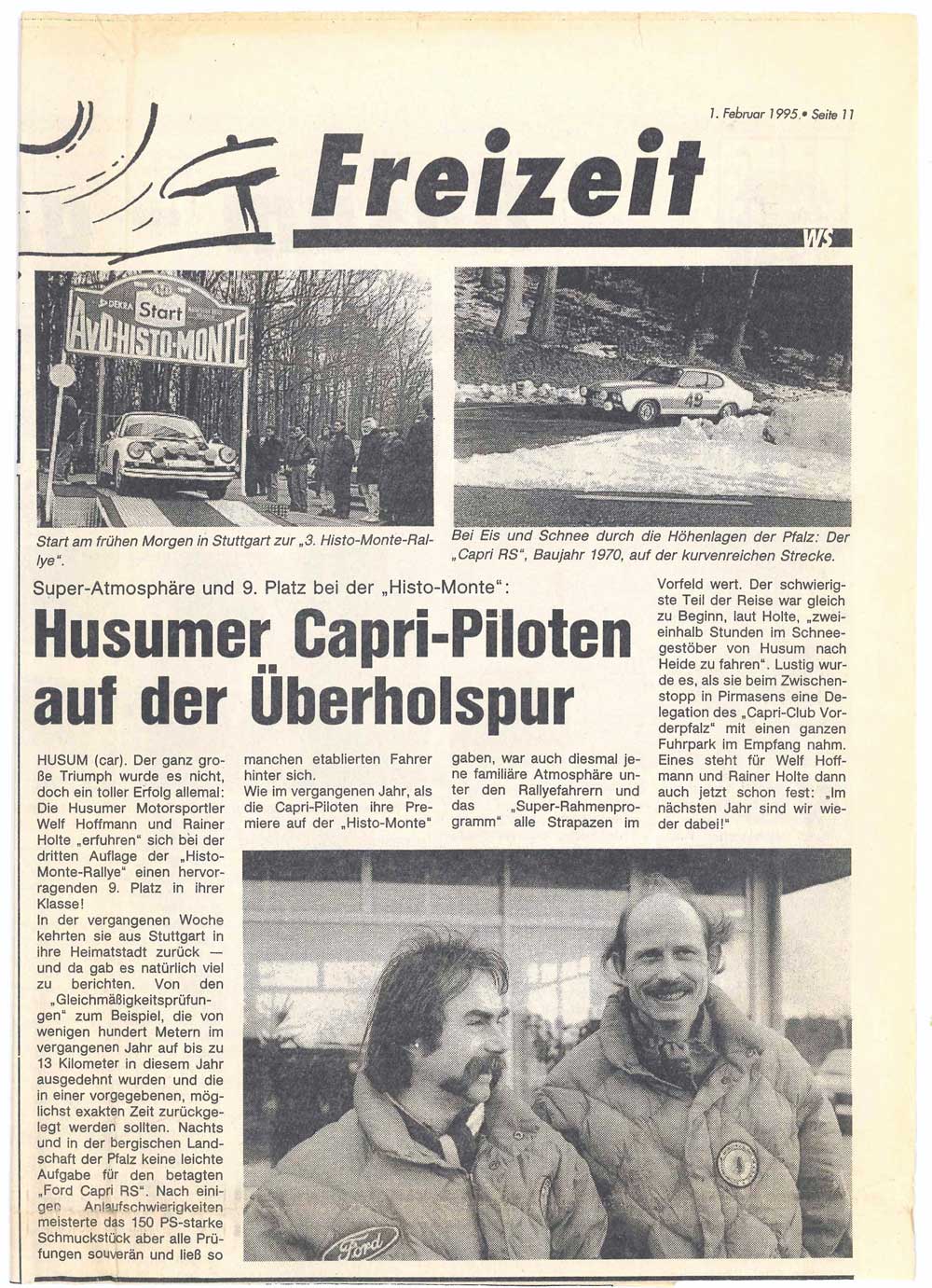 Die Wochenschau Nordfriesland berichtete 1995 über das Duo aus Husum.