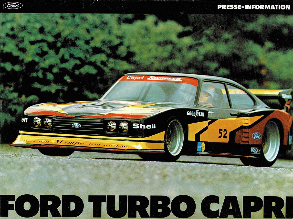 Presse-Information der Ford-Werke 1978. Das verwendete Foto zeigt ein 1:5 Modell, da zu dem Zeitpunkt der Zakspeed-Turbo noch im Bau war. Presse-Information der Ford-Werke 1978. Das verwendete Foto zeigt ein 1:5 Modell, da zu dem Zeitpunkt der Zakspeed-Turbo noch im Bau war.